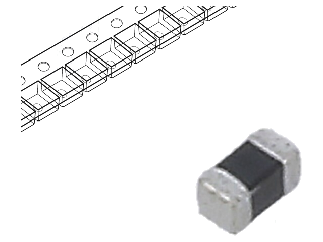Ferriet: kraal; Imp.@ 100MHz: 600Ω; SMD; 440mA; 0402; R: 340mΩ