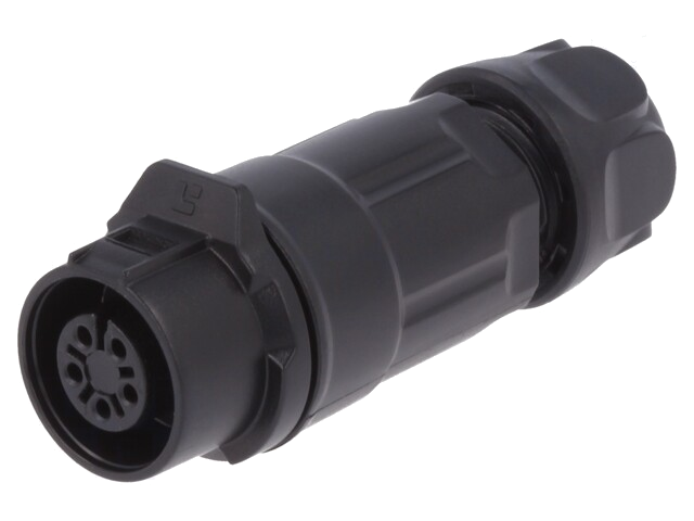 Connector: rond; stekker; maat 12; 02; vrouwelijk; PIN: 5; verguld