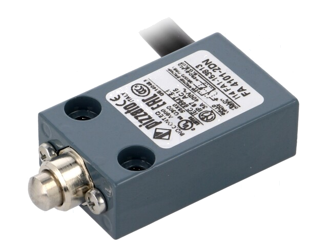 Eindschakelaar; pin; NO + NC; 10A; max.400VAC; kabel 2 m; 20mm