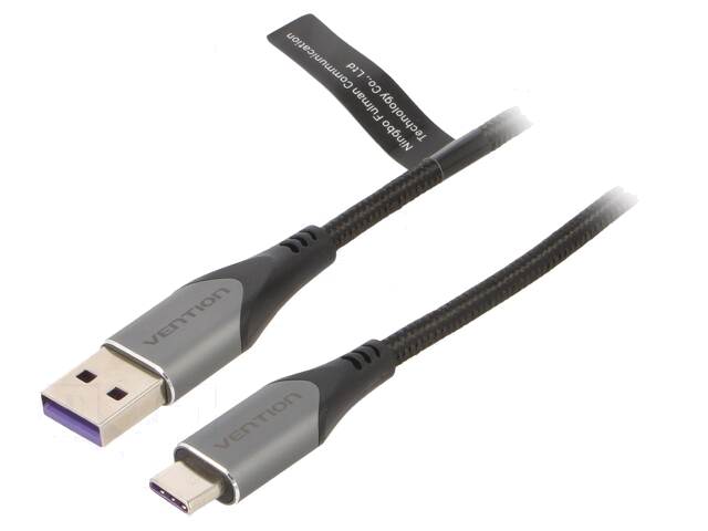 Kabel; USB 2.0; USB-A-stekker,USB-C-stekker; vernikkeld; 0,25m