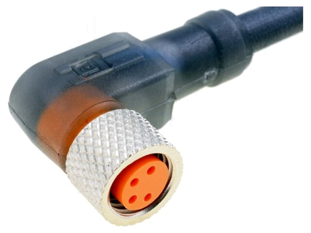 Connector: M8; 2m; vrouwelijk; PIN: 4; hoek van 90 °; stekker; PUR