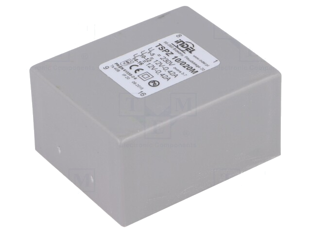 Transformator: ingegoten; 10VA; 230VAC; 12V; 12V; 420mA; 420mA; PCB