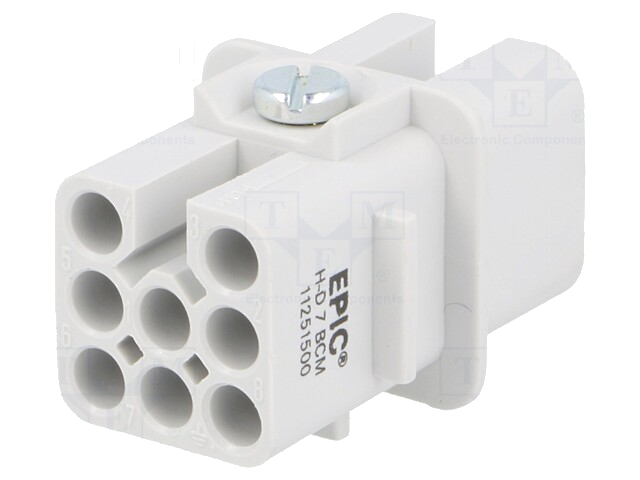Connector: HDC; vrouwelijk; EPIC H-D; PIN: 8; 7+PE; maat H-A 3; 10A