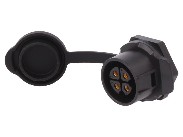 Connector: rond; contact; maat 20; 02; vrouwelijk; PIN: 4; verguld
