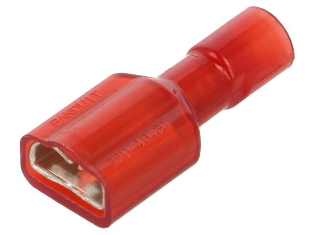 Connector: vlak; 6,3mm; 0,8mm; vrouwelijk; 0,5÷1mm2; klemmen; rood