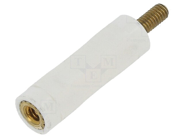 Isolatiebus; Int.schroefdraad: M2,5; L: 20mm; UL94V-2; Lichaam: wit