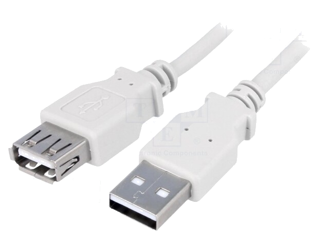 Kabel; USB 2.0; USB-A aansluiting,USB-A-stekker; vernikkeld
