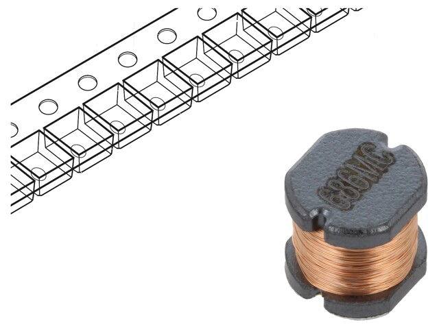 Smoorspoel: draadgewonden; SMD; 68mH; 18mA; 242Ω; ±10%; Ø6,5x8,5mm