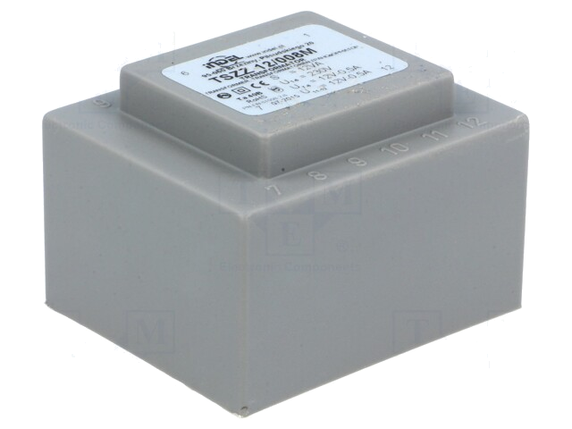 Transformator: ingegoten; 12VA; 230VAC; 12V; 12V; 500mA; 500mA; PCB