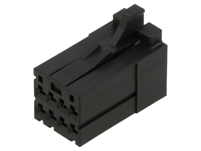 Connector: kabel-plaat; zwart; stekker; vrouwelijk; PIN: 8; 2,5mm