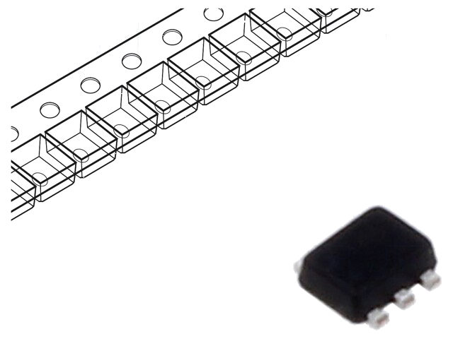 Diode: TVS netwerk; 6,1V; 30W; SOT666IP; Ch: 4
