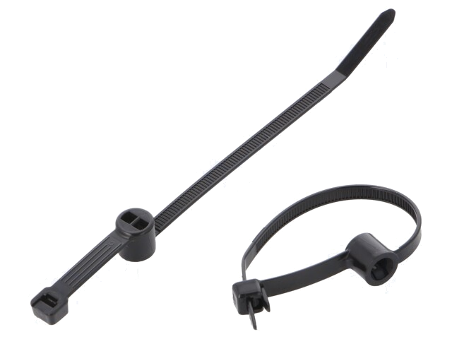 Kabelbinder; met bevestiging; L: 146mm; W: 4,8mm; polyamide; 222N