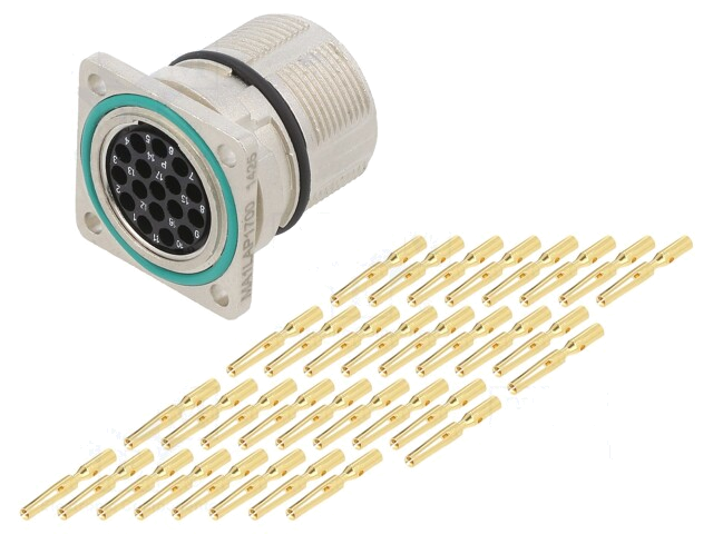 Connector: M23; contact; PIN: 17; vrouwelijk; klemmen; recht; 9A