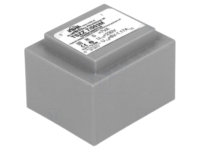 Transformator: ingegoten; 7VA; 230VAC; 6V; 1,16A; PCB; IP00; A: 45mm
