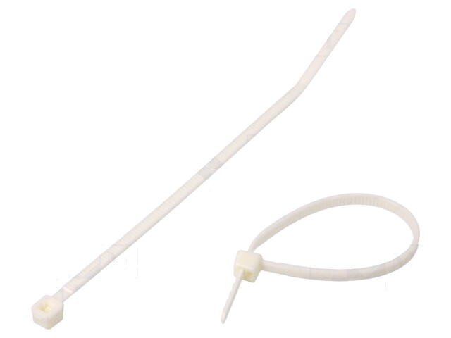 Kabelbinder; L: 99mm; W: 2,5mm; polyamide; 80N; ivoor; Ømax: 22mm