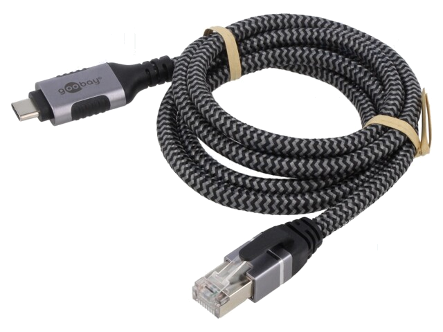 Kabel; USB 3.1; RJ45-stekker,USB-C-stekker; vernikkeld; 1m; 1Gbps