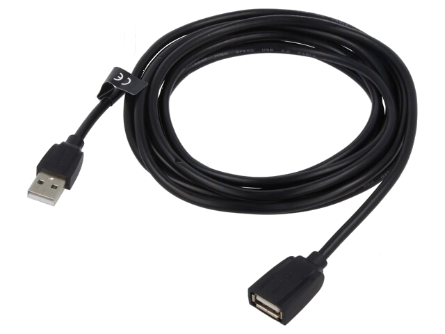 Kabel; USB 2.0; USB-A aansluiting,USB-A-stekker; vernikkeld