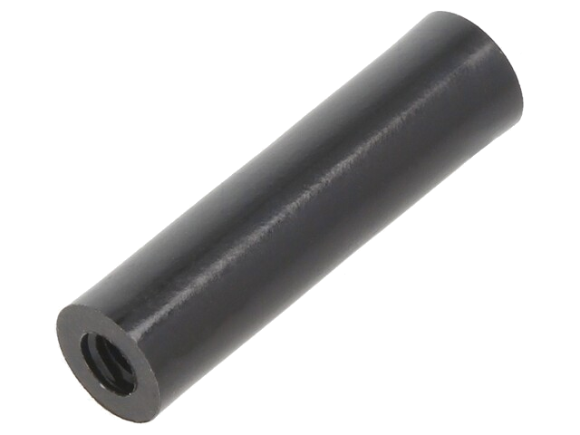 Afstandsbus; cilinder; polyamide; M4; L: 30mm; Øext: 8mm; zwart