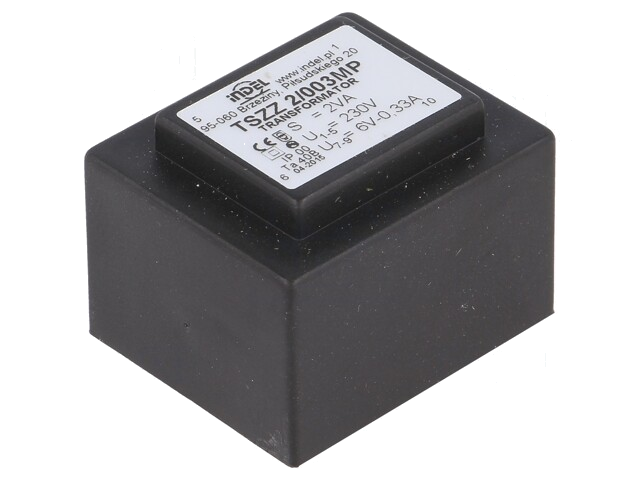 Transformator: ingegoten; 2VA; 230VAC; 6V; 330mA; PCB; IP00