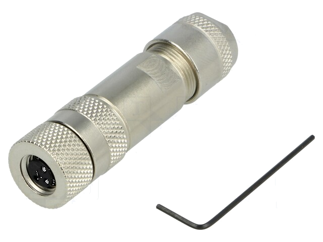 Connector: M8; vrouwelijk; PIN: 3; recht; afgeschermd; voor draad