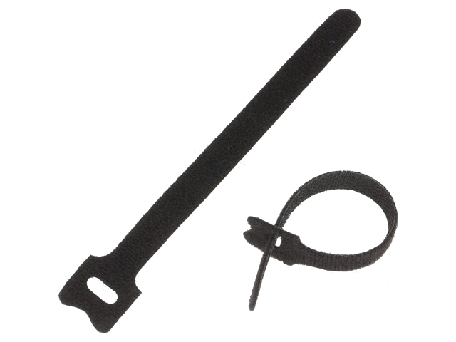 Klittenband kabelbinder; L: 150mm; W: 10mm; zwart; 20st; Ømax: 36mm