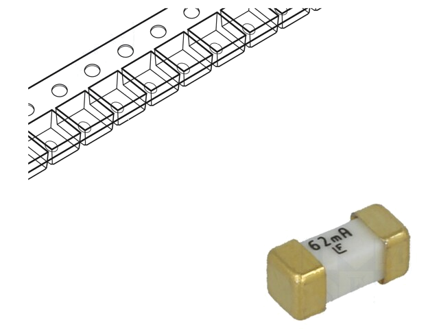 Zekering: smeltveiligheid; super snel; 62mA; 125VAC; 125V; 125VDC