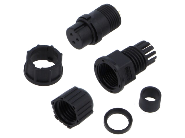 Connector: rond; stekker; maat B; vrouwelijk; PIN: 3; 5A; IP67; recht