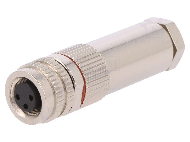 Connector: M8; vrouwelijk; PIN: 3; voor draad; stekker; 3A; IP67; 60V