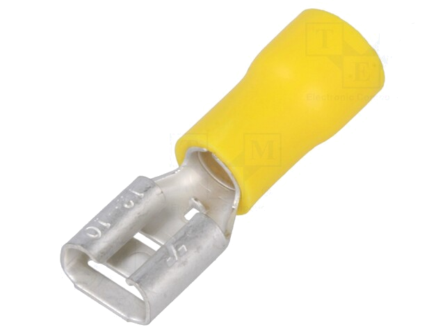 Connector: vlak; 6,3mm; 0,8mm; vrouwelijk; 4÷6mm2; klemmen; geel