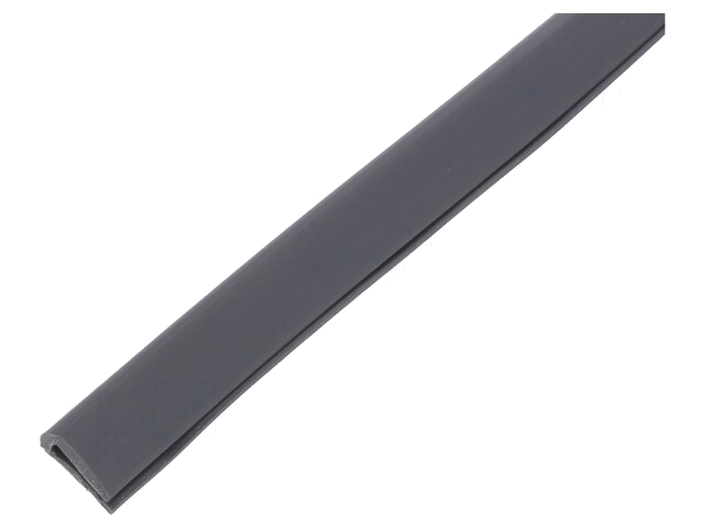 Randbescherming; PVC; L: 10m; grijs; H: 12mm; W: 6mm; -30÷70°C