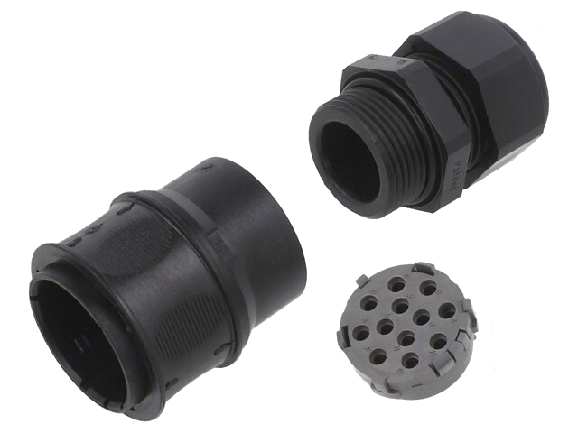 Connector: rond; stekker; ECTA 544; mannelijk; PIN: 12; contactloos