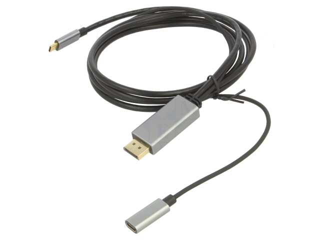 Adapter; USB 3.0,USB 3.1; verguld; 1,8m; zwart; PVC