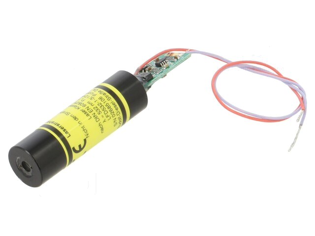 Module: laser; 1mW; groen; punt; 532nm; 2,7÷3,3VDC; 125÷375mA