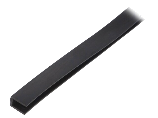Randbescherming; EPDM; L: 10m; zwart; H: 10mm; W: 8mm; industrieel