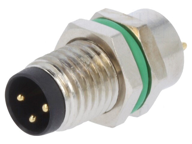 Connector: M8; mannelijk; PIN: 3; recht; voor paneel; contact; 3A