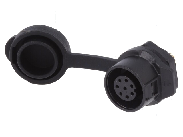 Connector: rond; contact; maat 12; 02; vrouwelijk; PIN: 8; verguld