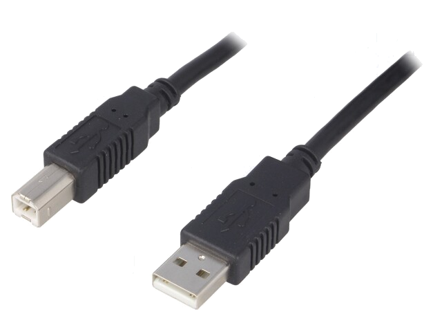 Kabel; USB 2.0; USB-A-stekker,USB-B-stekker; 3m; zwart; Ader: CCA