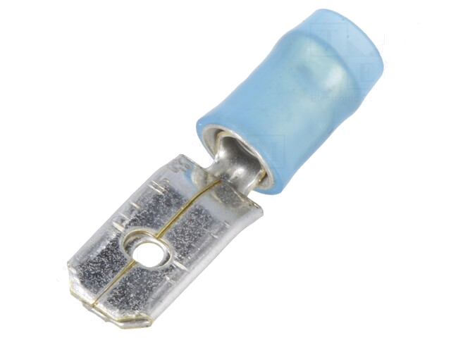 Connector: vlak; 6,3mm; 0,8mm; mannelijk; 1÷2,5mm2; klemmen; blauw