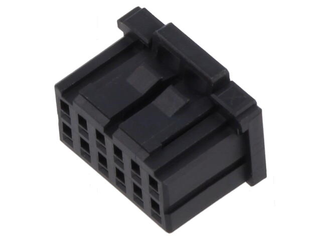 Connector: kabel-plaat; zwart; stekker; vrouwelijk; PIN: 12; 2,5mm