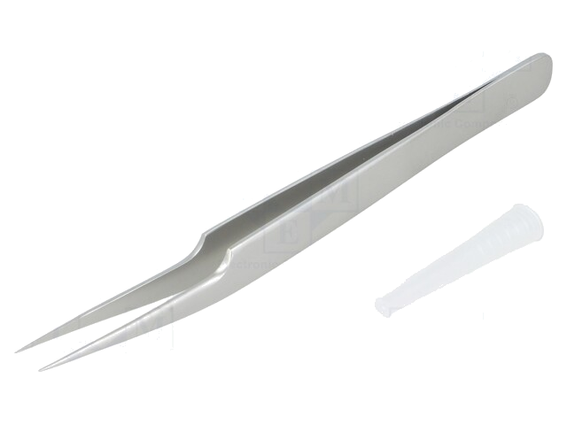 Pincet; 115mm; Bladen: gebogen,smal; De vorm van de punt: scherp