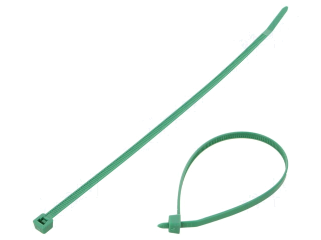 Kabelbinder; L: 200mm; W: 4,6mm; polyamide; 225N; groen; Ømax: 50mm