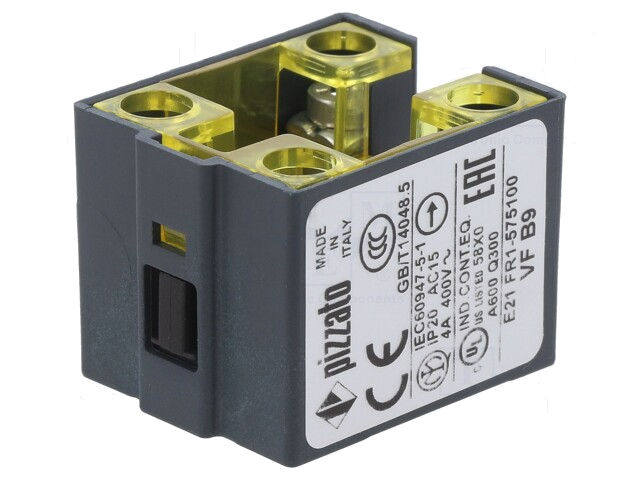 Contactblok; NC x2; 10A; max.400VAC; max.250VDC; -40÷80°C; Cont: Ag