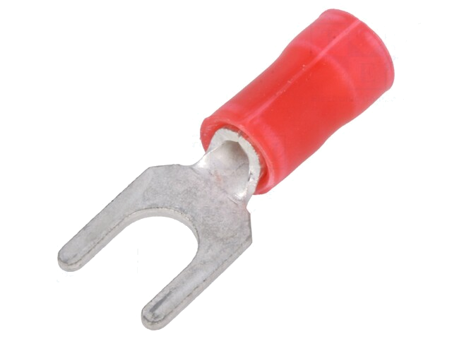 Uiteinde: vork; M4; 0,3÷1,42mm2; klemmen; geïsoleerd; vertind; rood