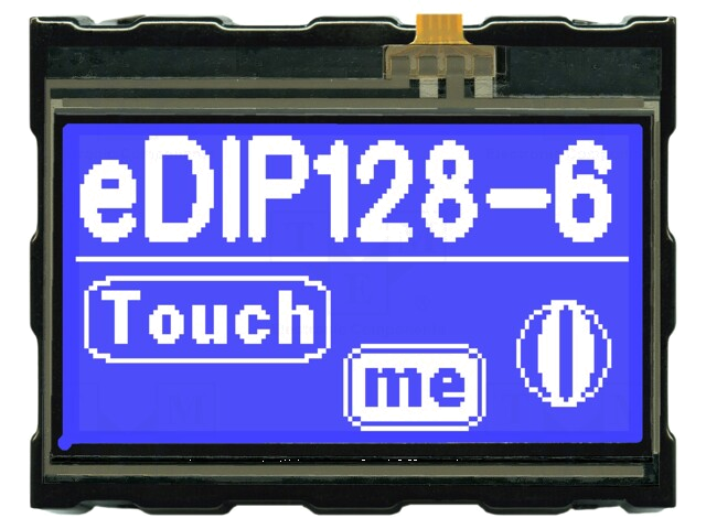 Display: LCD; grafisch; 128x64; STN Negative; blauw; 71,4x54,6mm
