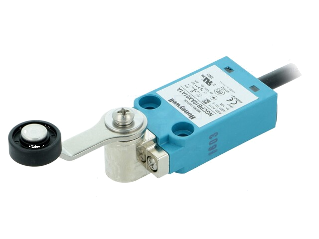 Eindschakelaar; hendel R 40mm, roller van kunststof Ø18mm