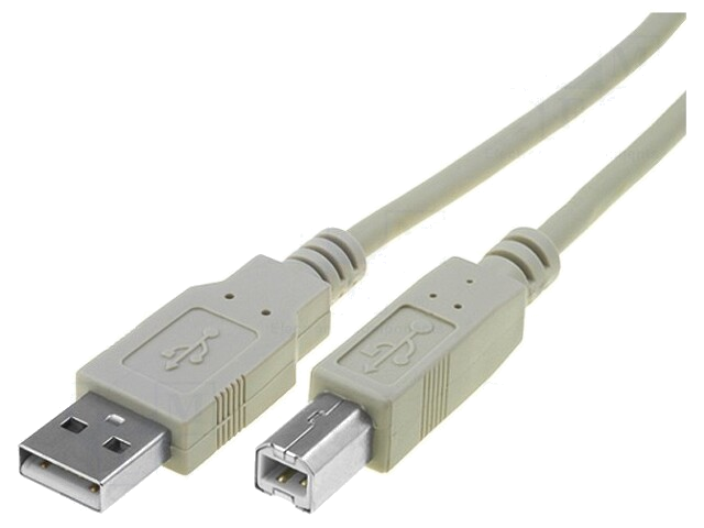 Kabel; USB 2.0; USB-A-stekker,USB-B-stekker; vernikkeld; 1,8m