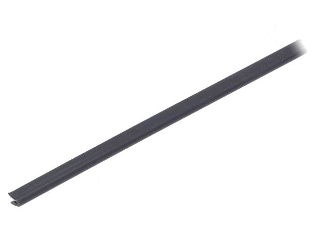 Randbescherming; polyolefin; L: 1,2m; zwart; H: 6mm; met lijm; 5st.