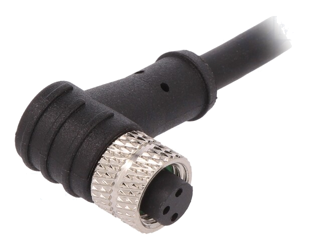 Connector: M8; vrouwelijk; PIN: 3; hoekig; met wartel,met kabel