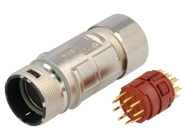 Connector: M23; stekker; PIN: 12; mannelijk; solderen; voor draad
