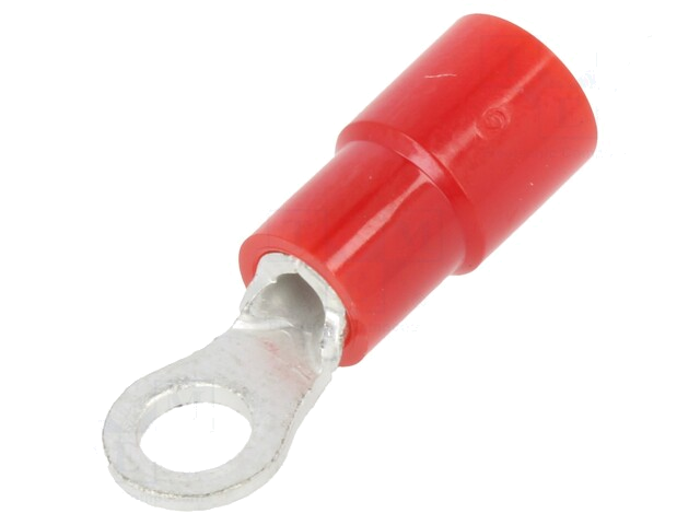 Uiteinde: oog; M3; Ø: 3,2mm; 0,3÷1,65mm2; klemmen; voor draad; rood